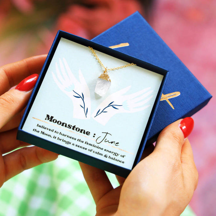 Personalised June Birthstone Moonstone Necklace