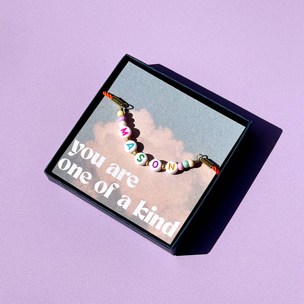 Personalised Name Beaded Cord Bracelet