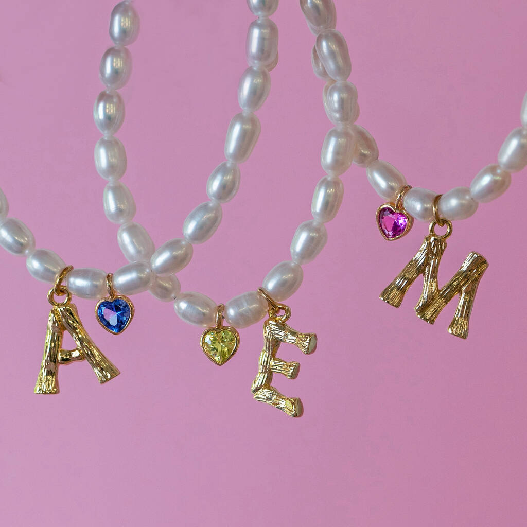 Personalised Pearl, Initial And Birthstone Bracelet – Wearelucent