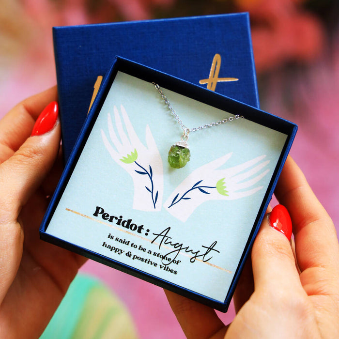 Personalised August Birthstone Peridot Necklace