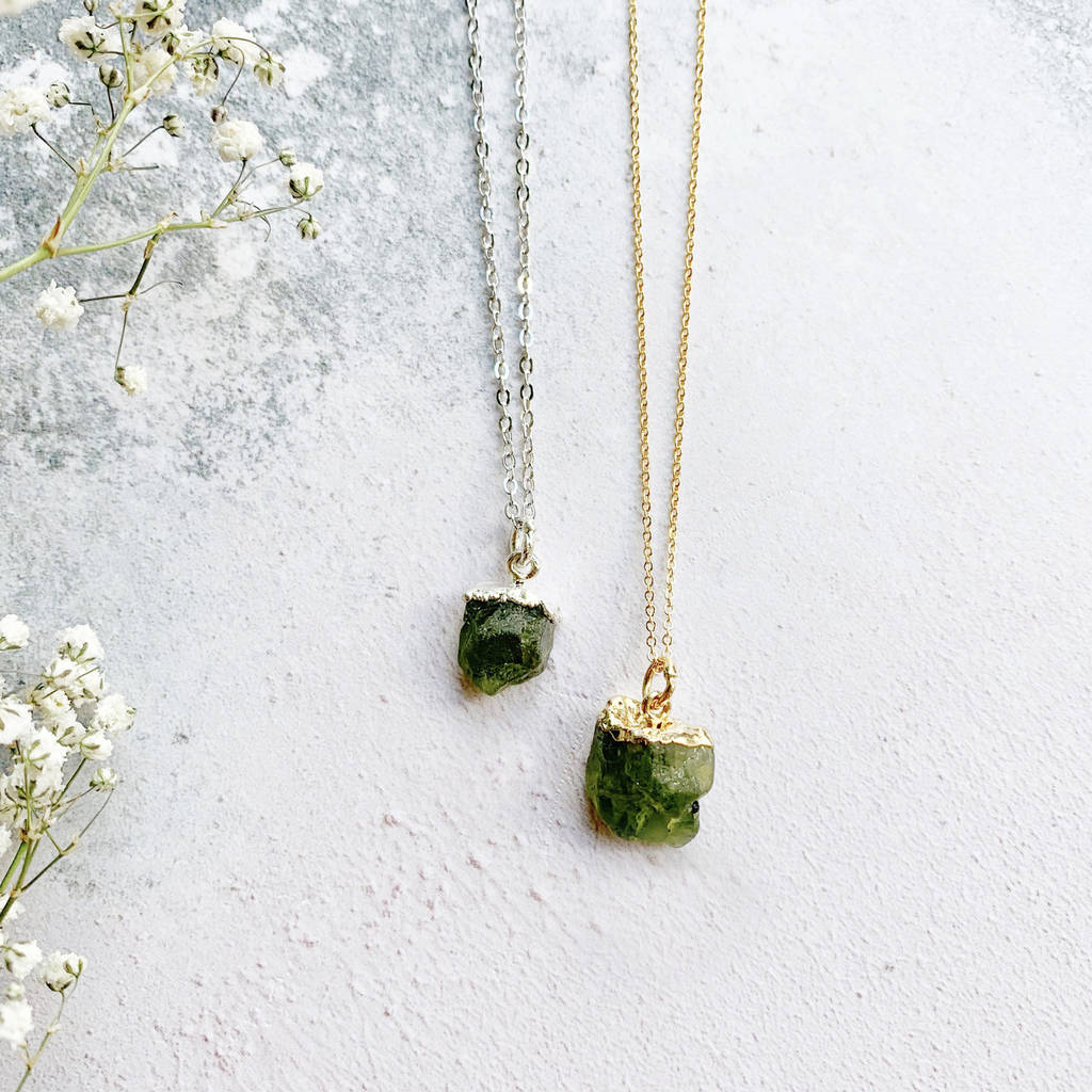 Personalised August Birthstone Peridot Necklace