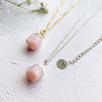 Personalised October Birthstone Pink Opal Necklace