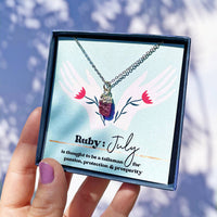 Personalised July Birthstone Ruby Necklace