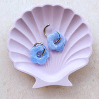 Resin Flower Huggie Hoop Earrings