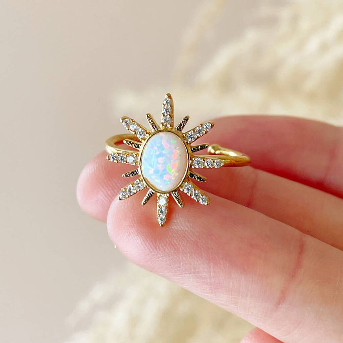 Rhinestone Star Gold Or Silver Plated Ring