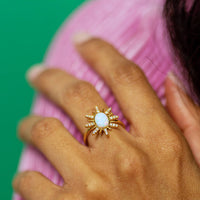 Rhinestone Star Gold Or Silver Plated Ring