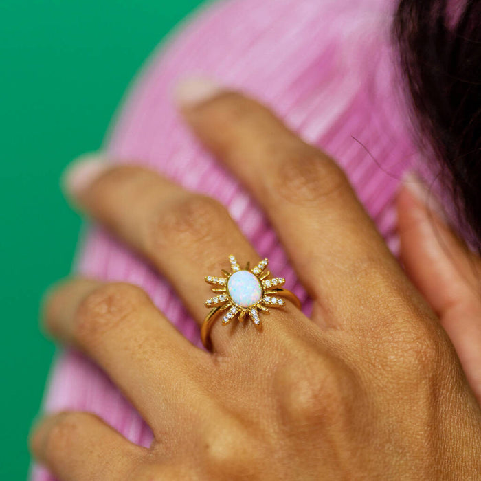 Rhinestone Star Gold Or Silver Plated Ring