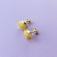 S'hello You! Gold Plated Shell Stud Earrings