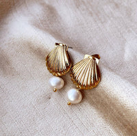 Shell And Pearl Earrings