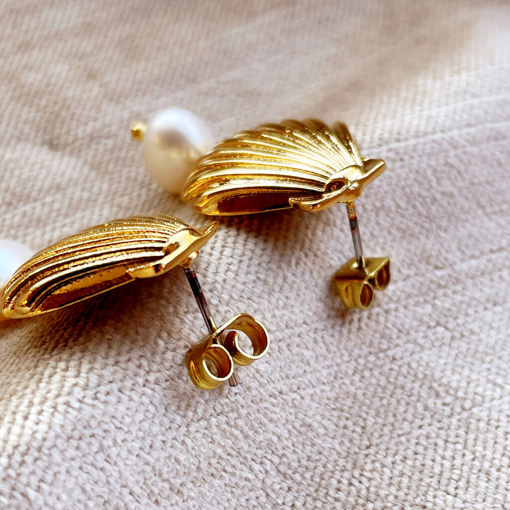Shell And Pearl Earrings