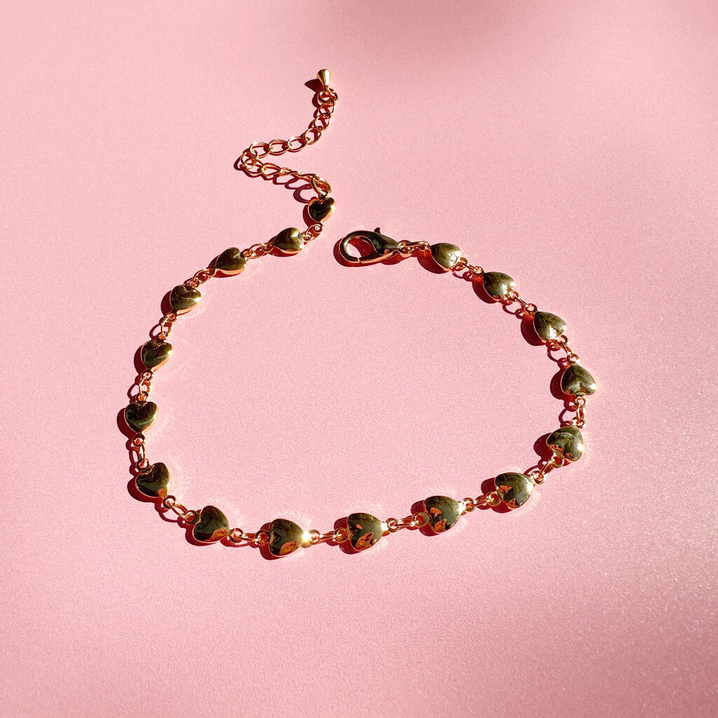 Silver Or Gold Plated Heart Chain Anklet