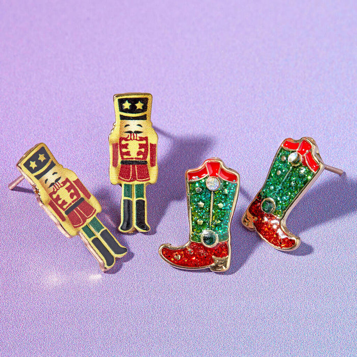 Suited And Booted Christmas Earring Pair