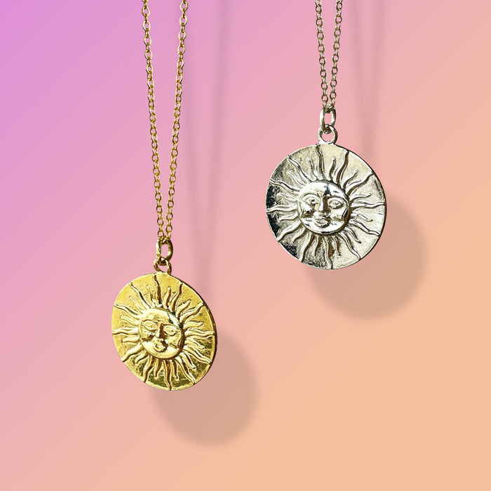 Sun Face Pendant Necklace