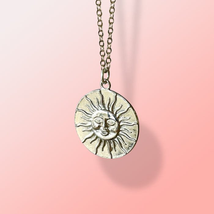 Sun Face Pendant Necklace