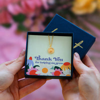 Thank You For Helping Me Grow Teacher Gift Necklace