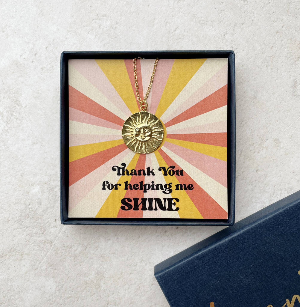 Thank You for Helping Me Shine Necklace Teacher Gift