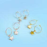 'You're a Star' Star Charm Hoop Earrings