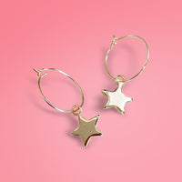 'You're a Star' Star Charm Hoop Earrings