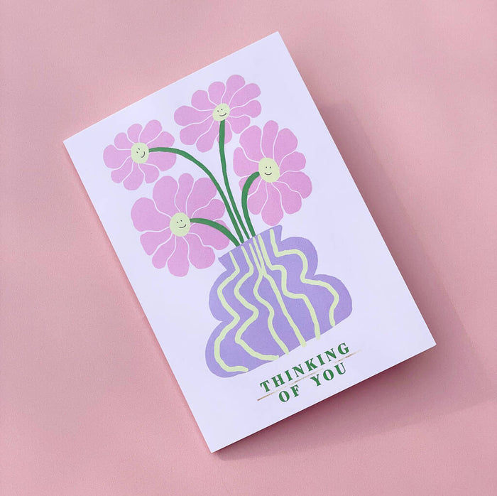 Thinking Of You Flower Greeting Card