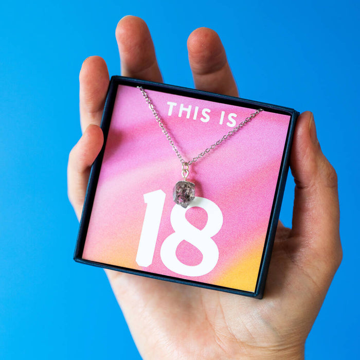 This Is 18. Happy 18th Birthday Birthstone Necklace