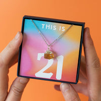 This is 21. Happy 21st Birthday Birthstone Necklace