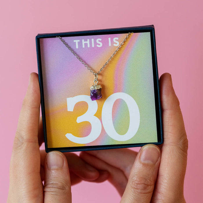 This is 30. Happy 30th Birthday Birthstone Necklace