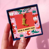 'We're A Right Pair' Cowboy Boot Friendship Necklace