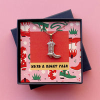 'We're A Right Pair' Cowboy Boot Friendship Necklace