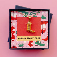 'We're A Right Pair' Cowboy Boot Friendship Necklace