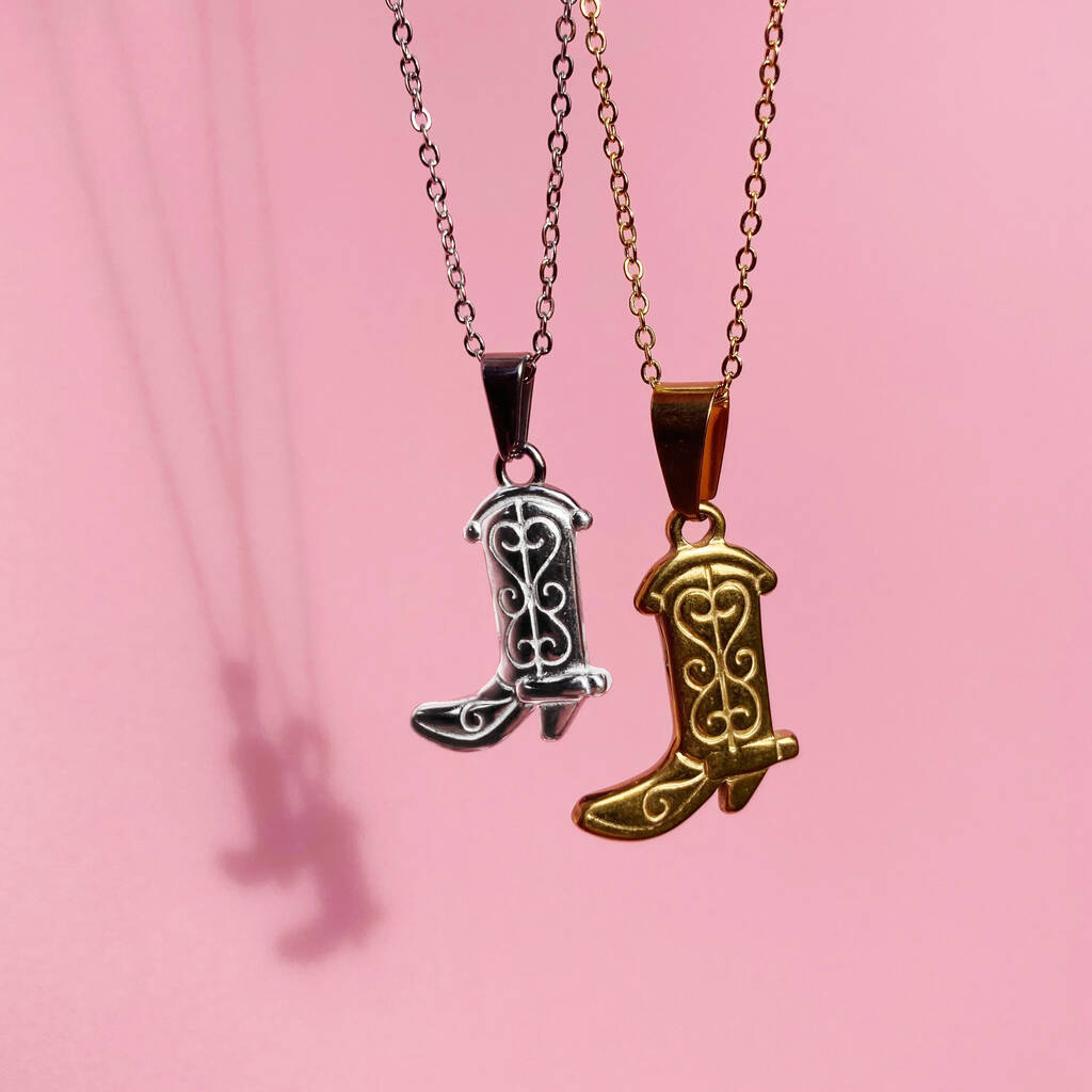 'We're A Right Pair' Cowboy Boot Friendship Necklace