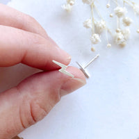 Yes Girl Yes Sterling Silver Lightning Bolt Earrings