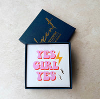 Yes Girl Yes Sterling Silver Lightning Bolt Earrings