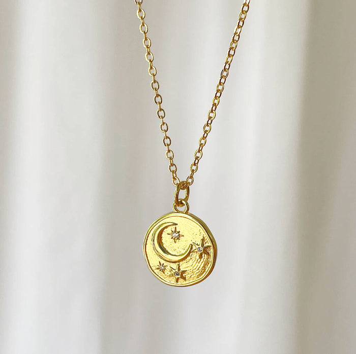 You Are Magic Gold Plated Moon Necklace