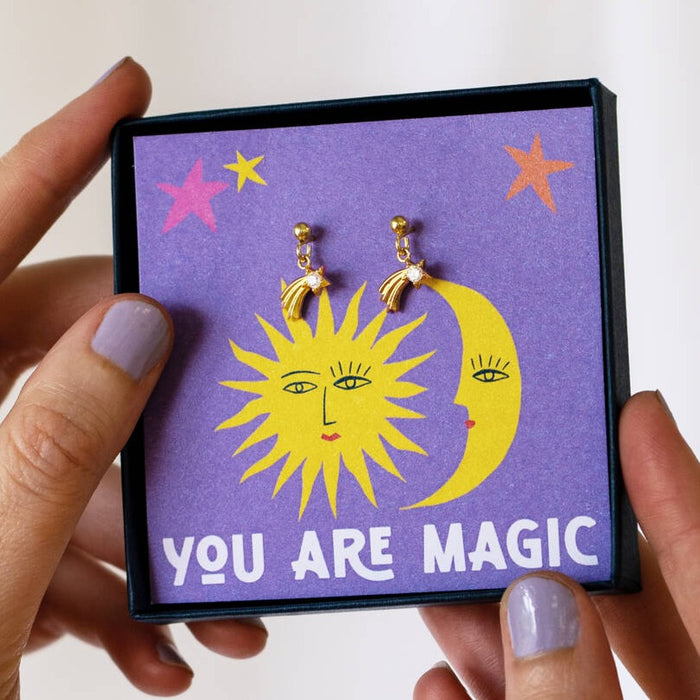 You Are Magic Gold Plated Shooting Star Earrings