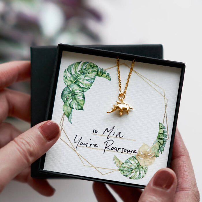 You're Roarsome Dinosaur Necklace Gift