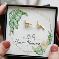 You're Roarsome Dinosaur Stud Earrings Gift