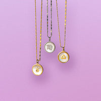 Gold Plated Mother of Pearl Zodiac Necklace