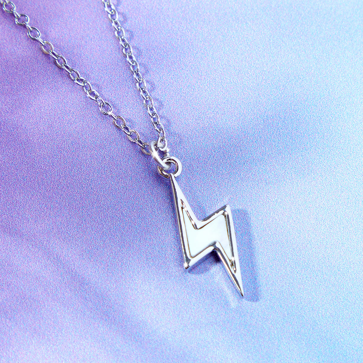 Mother Of Pearl Lightning Bolt Necklace