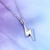 Mother Of Pearl Lightning Bolt Necklace