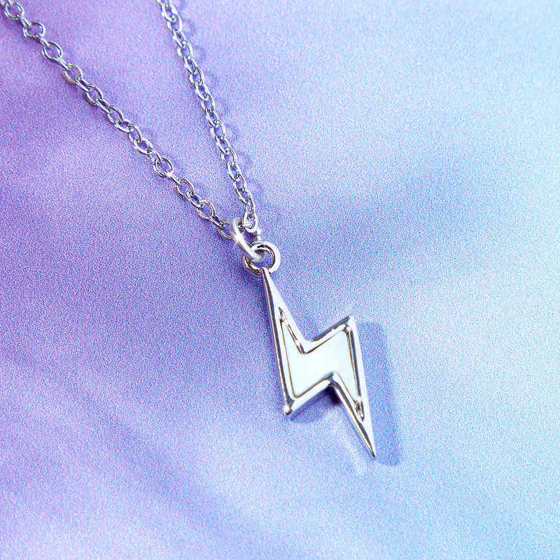 Mother Of Pearl Lightning Bolt Necklace