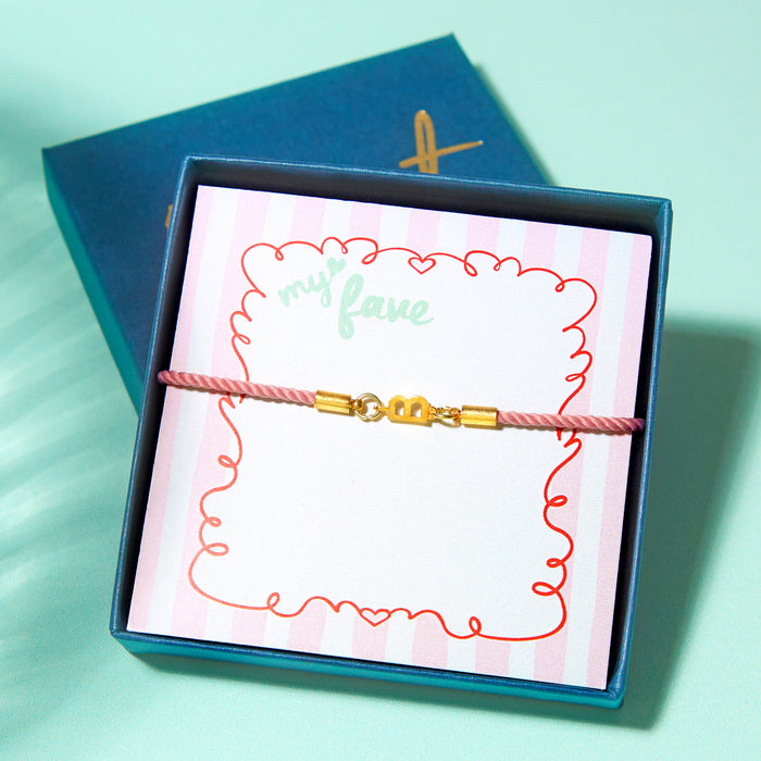 Personalised Bright Cotton And Initial Galentines Bracelet