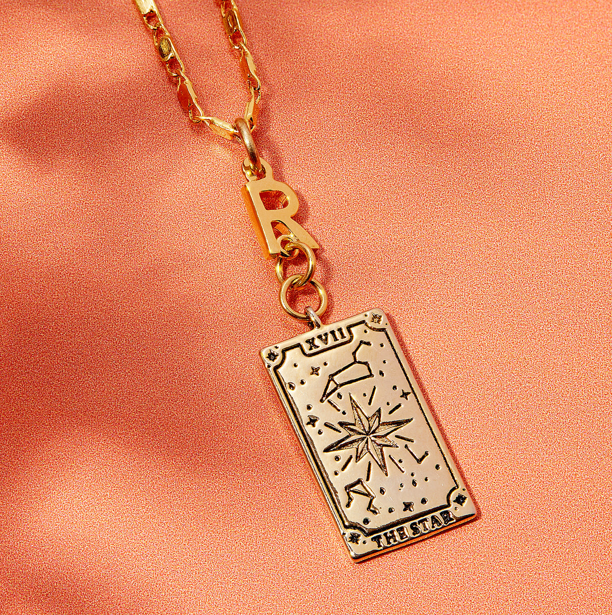 Personalised Initial And Tarot Card Necklace