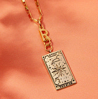 Personalised Initial And Tarot Card Necklace