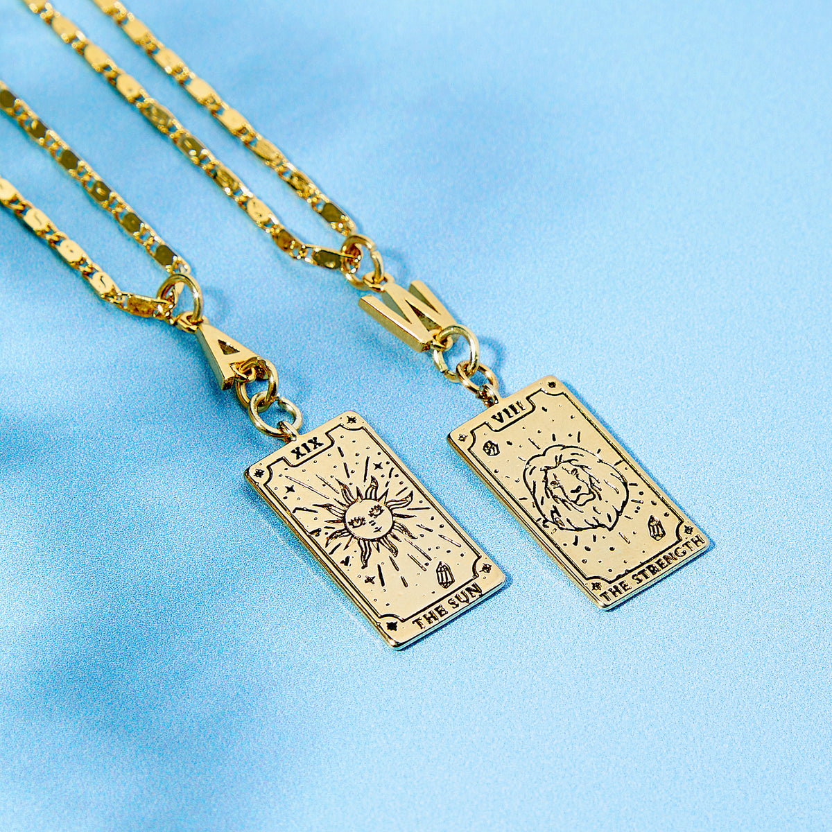 Personalised Initial And Tarot Card Necklace