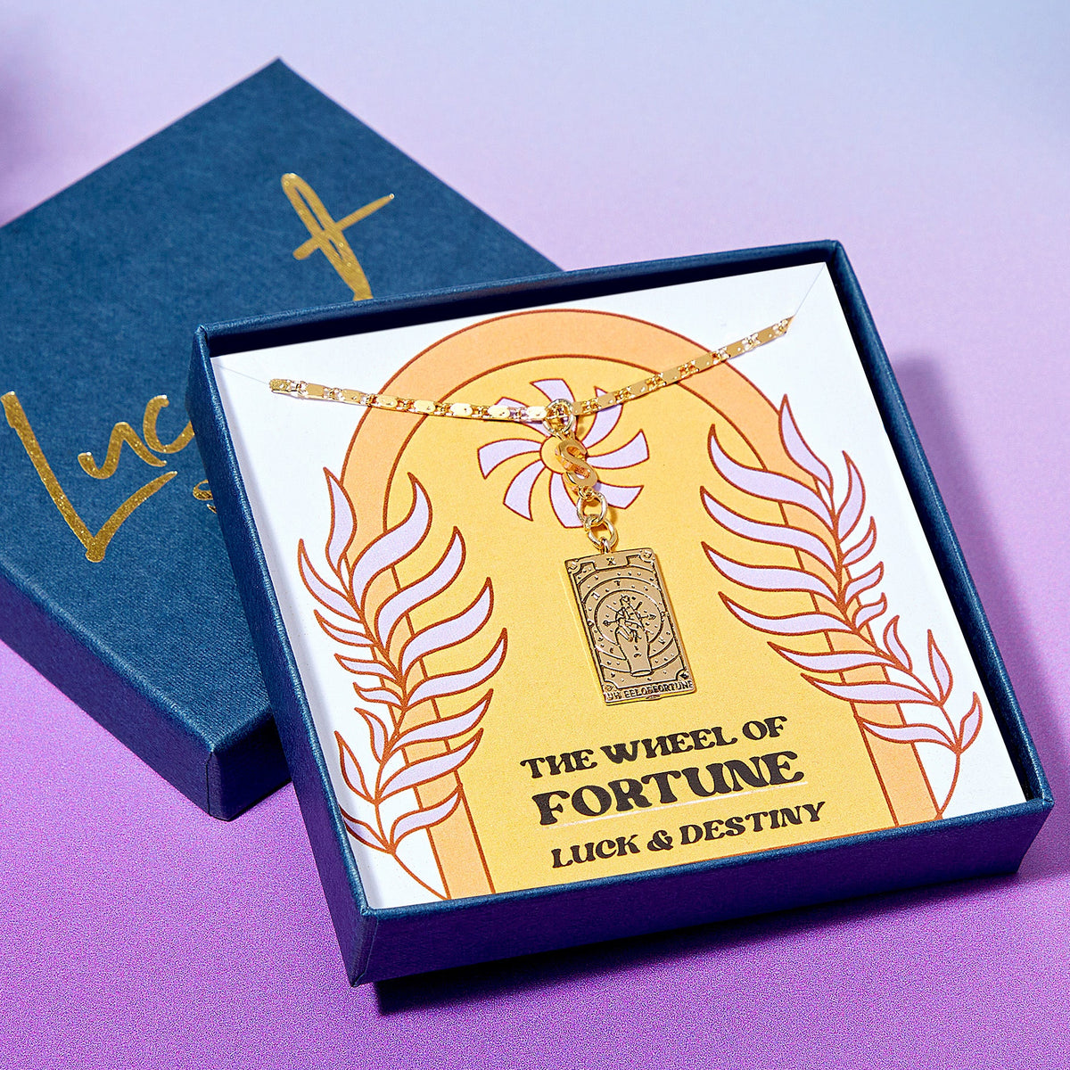 Personalised Initial And Tarot Card Necklace