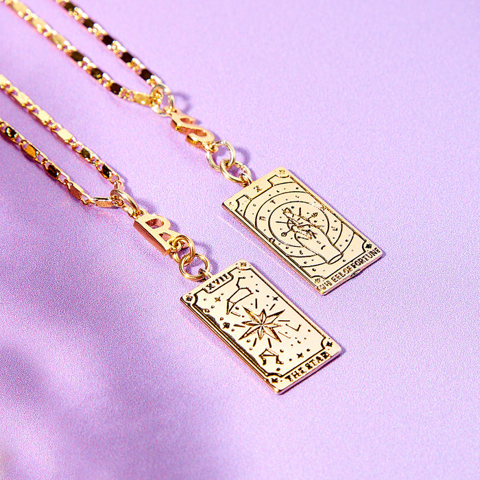 Personalised Initial And Tarot Card Necklace