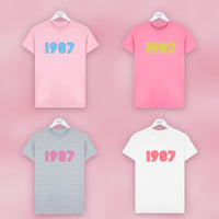 Personalised Retro Disco Font Birth Year T Shirt