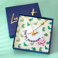 You're Roarsome Dinosaur Necklace Gift