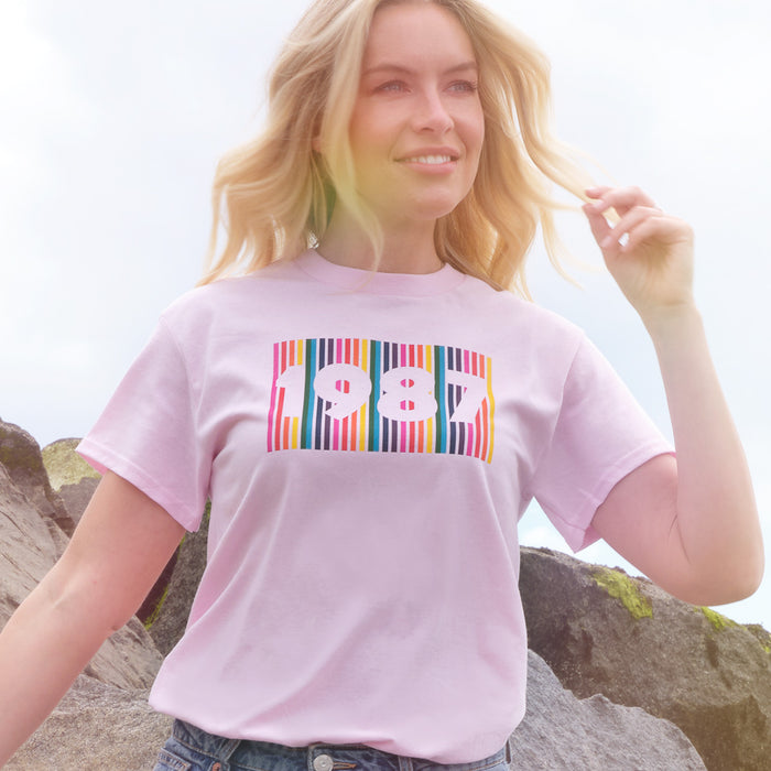 Personalised Rainbow Birth Year T Shirt