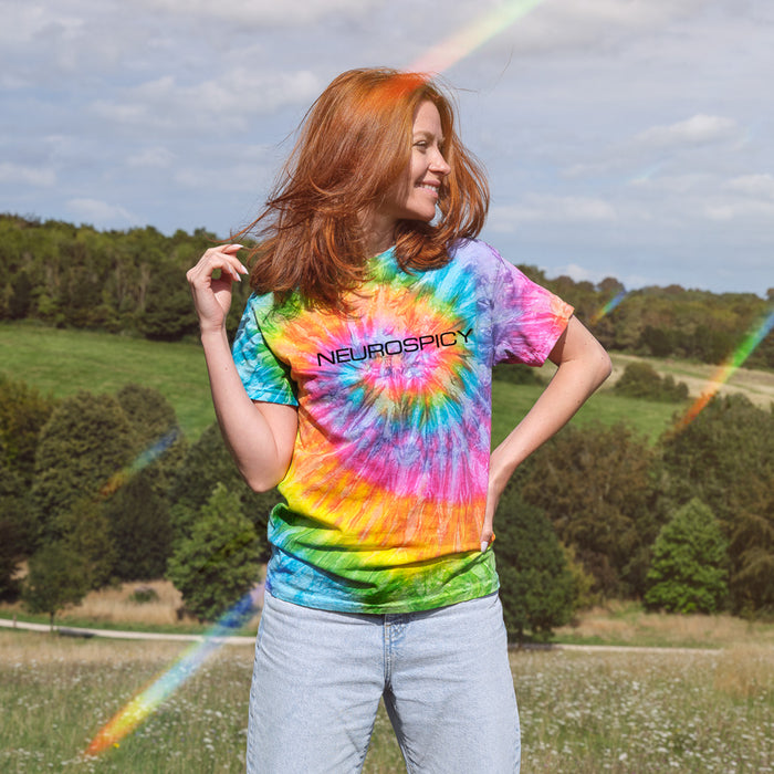 Neurospicy Tie Dyed Rainbow T Shirt